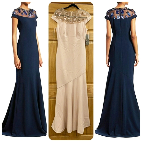 THEIA Embellished Yoke Mermaid Gown - Picture 16 of 16